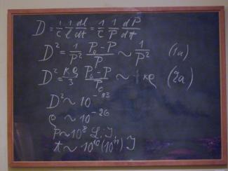 A blackboard filled with formulas
