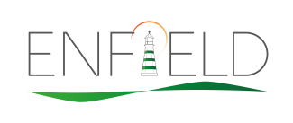 Logo of the project, composed by its acronym ENFIELD, and presenting a lighthouse